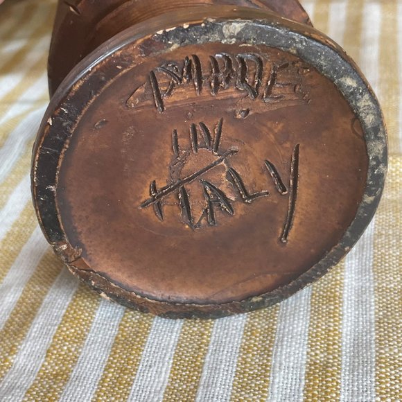 Mid Century Vintage Italian Pottery Vase Etched Figure Of Lady - Picture 12 of 14